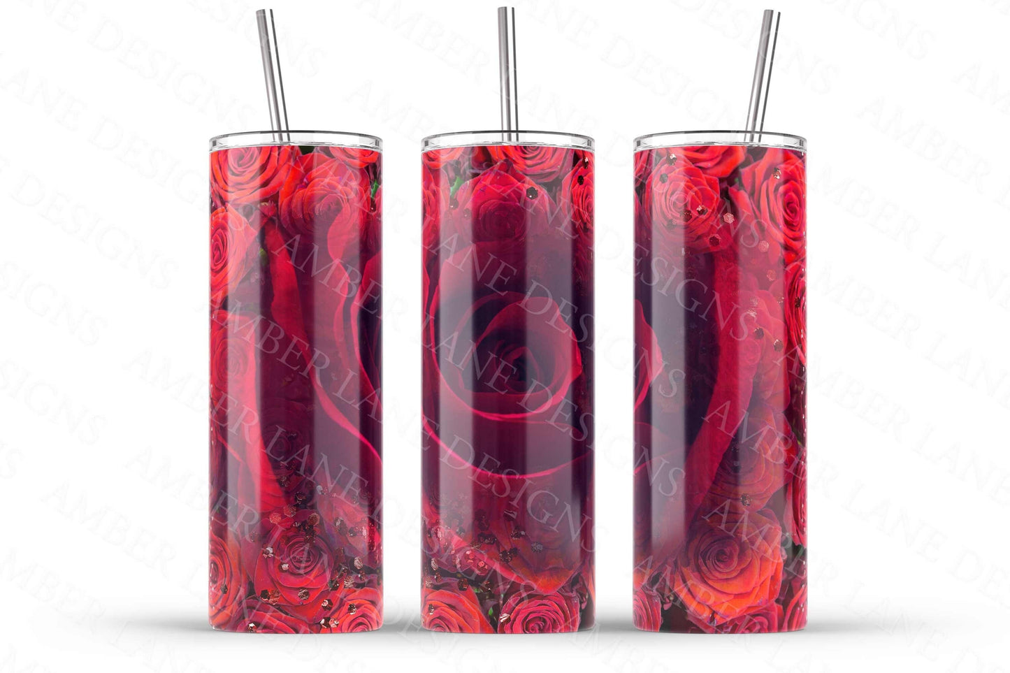 Red Roses 20oz SKINNY TUMBLER straight wrap 3 jpeg files (not seamless)