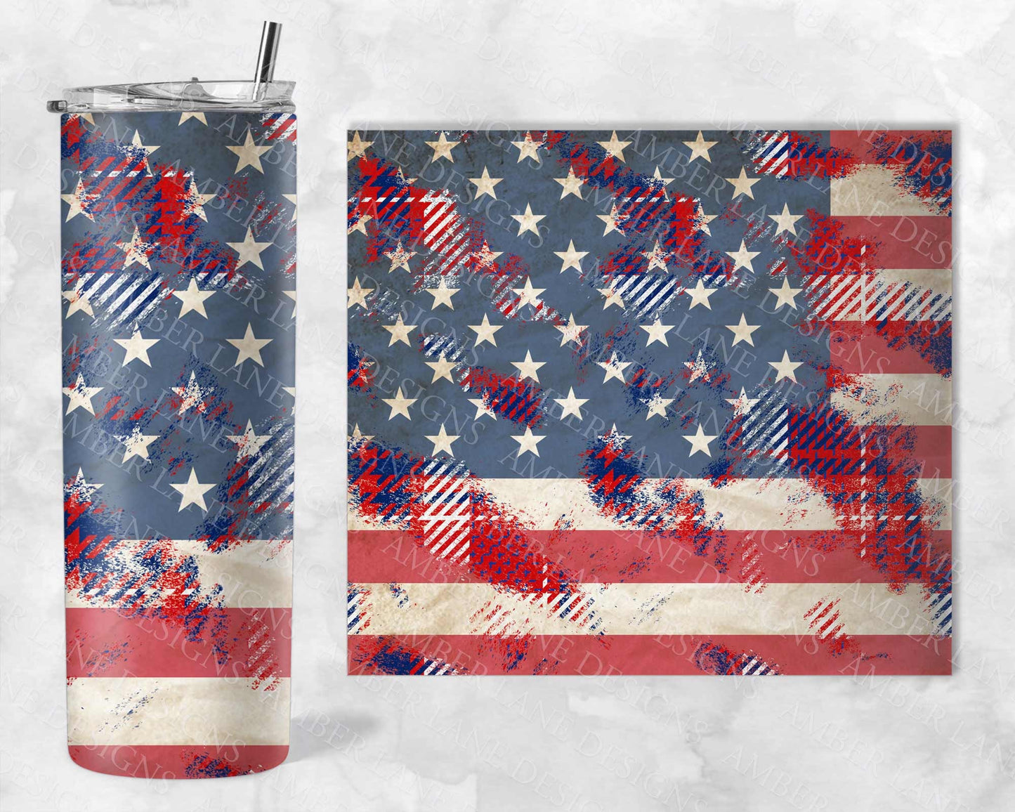USA plaid american flag 20oz SKINNY TUMBLER straight wrap 1 jpeg file