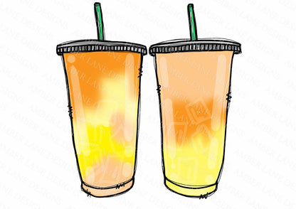 Yellow and Orange Loaded Tea PNG file