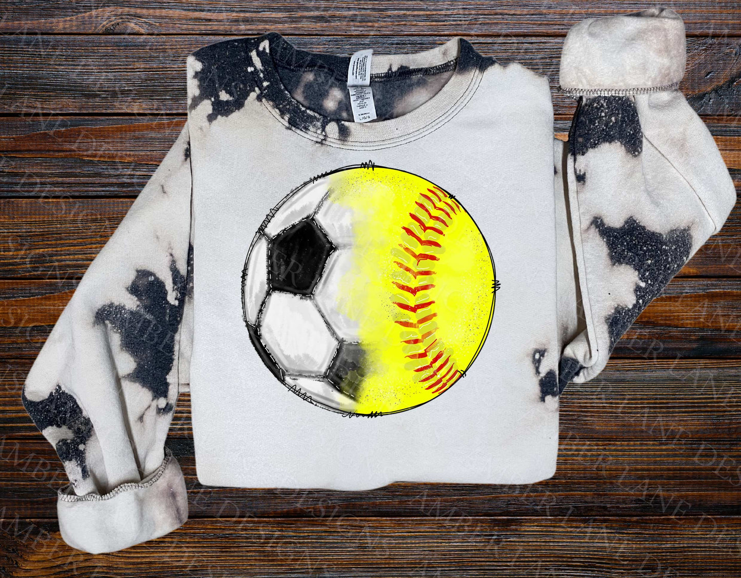 Half Softball half soccer ball png file