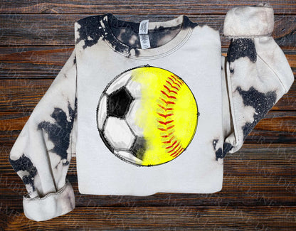 Half Softball half soccer ball png file