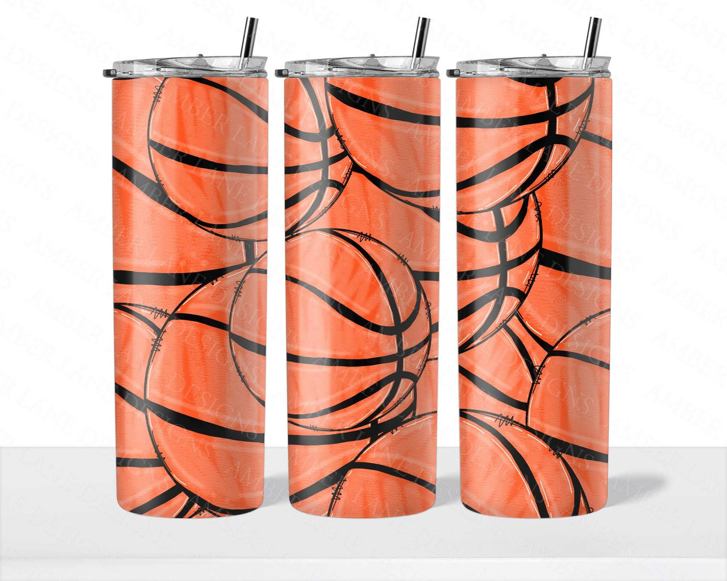 Basketball tumbler 20oz SKINNY TUMBLER straight wrap 1 jpeg file