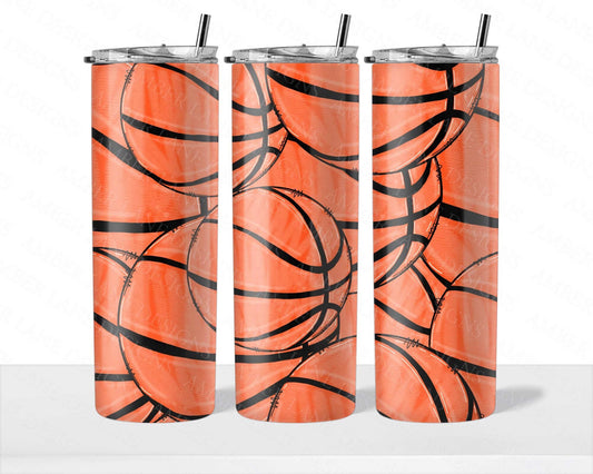 Basketball tumbler 20oz SKINNY TUMBLER straight wrap 1 jpeg file
