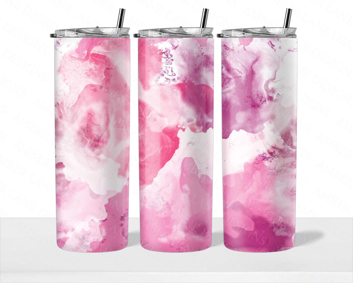 Pink Alcohol ink  tumbler 20oz SKINNY TUMBLER straight wrap 1 jpeg file