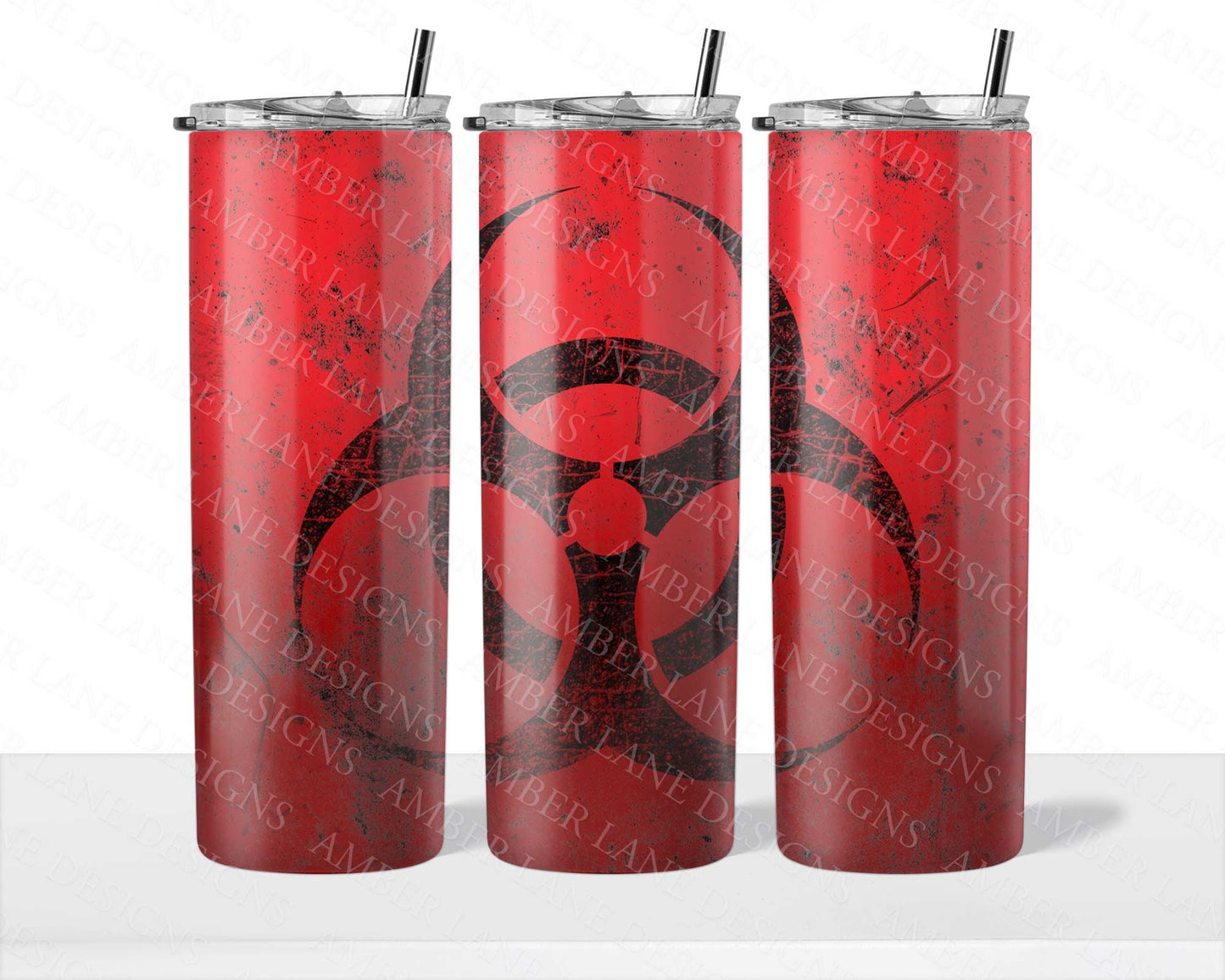Contaminated Cups Collection: Biohazard Skinny Tumbler Bundle - 4 JPEG Wraps Toxic Tumbler Set