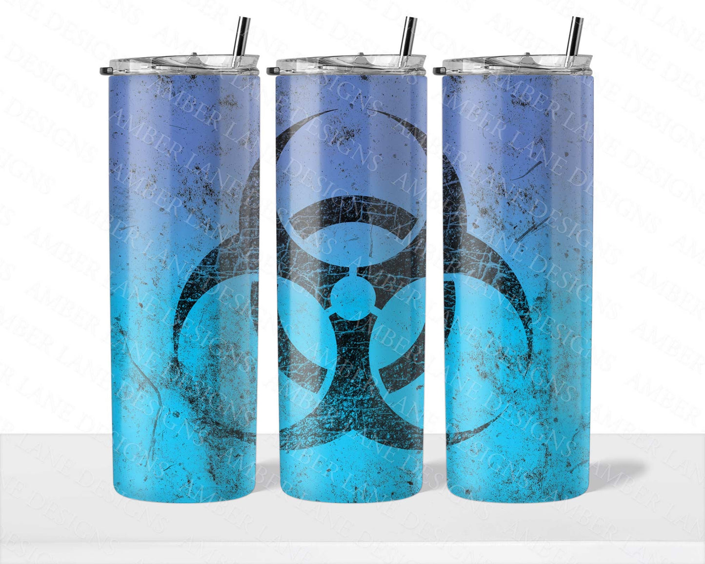 Contaminated Cups Collection: Biohazard Skinny Tumbler Bundle - 4 JPEG Wraps Toxic Tumbler Set