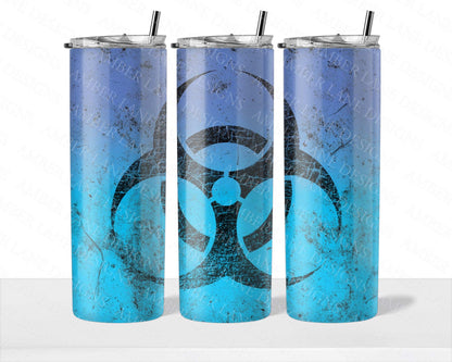 Contaminated Cups Collection: Biohazard Skinny Tumbler Bundle - 4 JPEG Wraps Toxic Tumbler Set