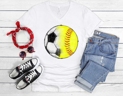 Half Softball half soccer ball png file