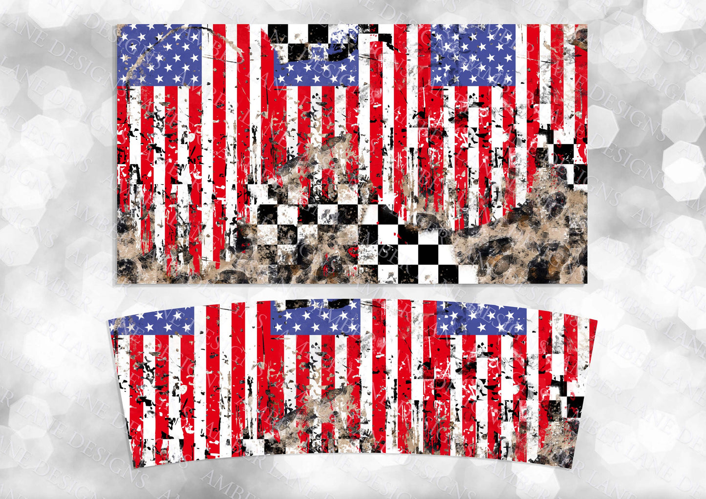 USA racing leopard flag 40oz TUMBLER Two Piece tumbler sublimation wrap png digital files