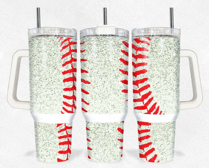 Baseball Laces Glitter 40oz TUMBLER Two Piece tumbler sublimation wrap png digital files