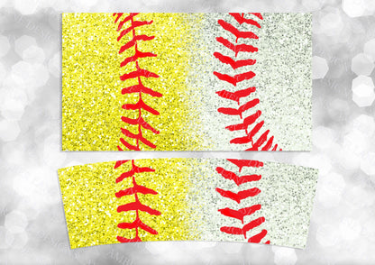 Softball Baseball Laces Glitter 40oz TUMBLER Two Piece tumbler sublimation wrap png digital files