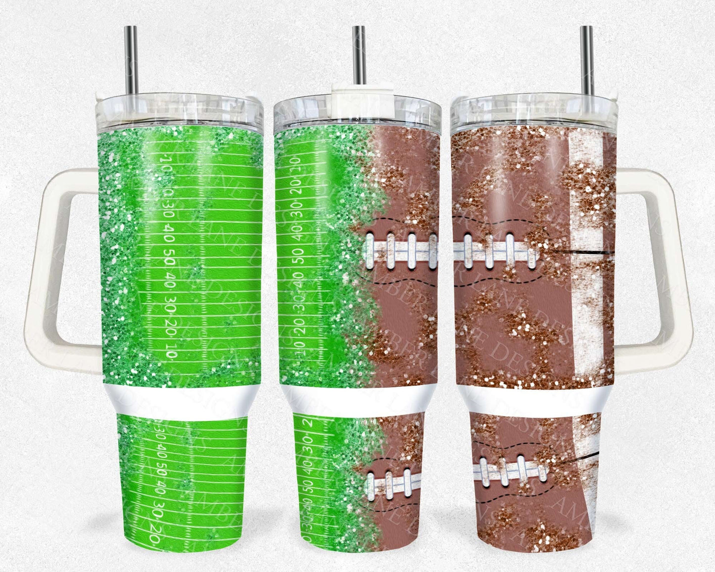Football and Field Glitter 40oz TUMBLER Two Piece tumbler sublimation wrap png digital files