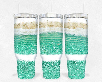Beach 40oz TUMBLER Two Piece tumbler sublimation wrap png digital files