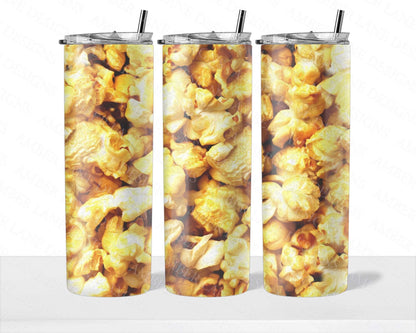 Popcorn  20oz seamless SKINNY TUMBLER straight wrap 1 jpeg file