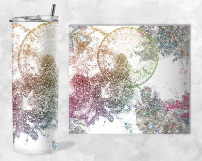 Glitter blobs ink tumbler 20oz SKINNY TUMBLER straight wrap 1 jpeg file (white Background)