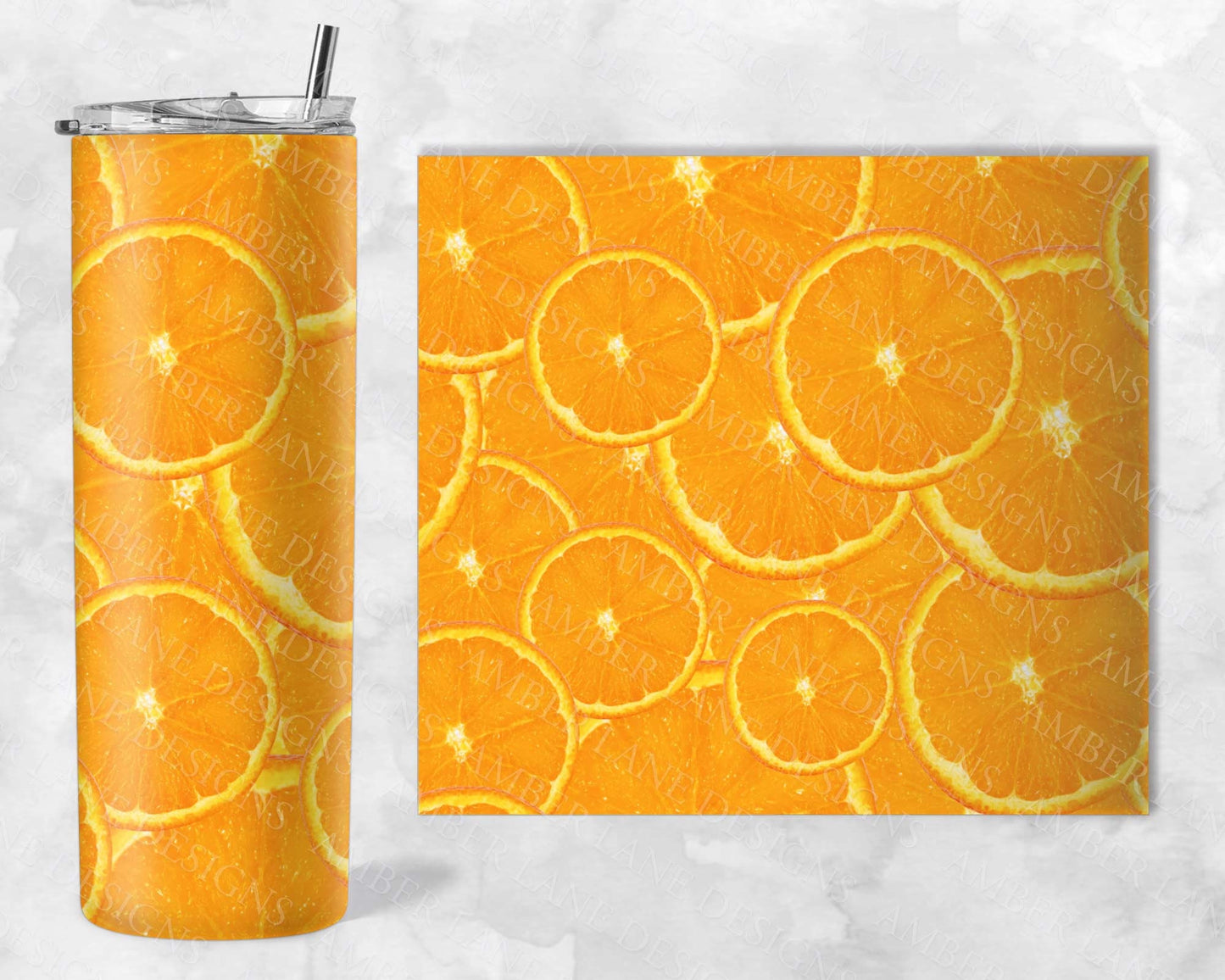 Orange citrus fruit 20oz seamless SKINNY TUMBLER straight wrap 1 jpeg file