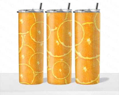 Orange citrus fruit 20oz seamless SKINNY TUMBLER straight wrap 1 jpeg file