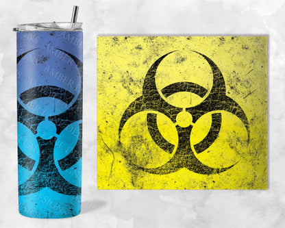 Contaminated Cups Collection: Biohazard Skinny Tumbler Bundle - 4 JPEG Wraps Toxic Tumbler Set