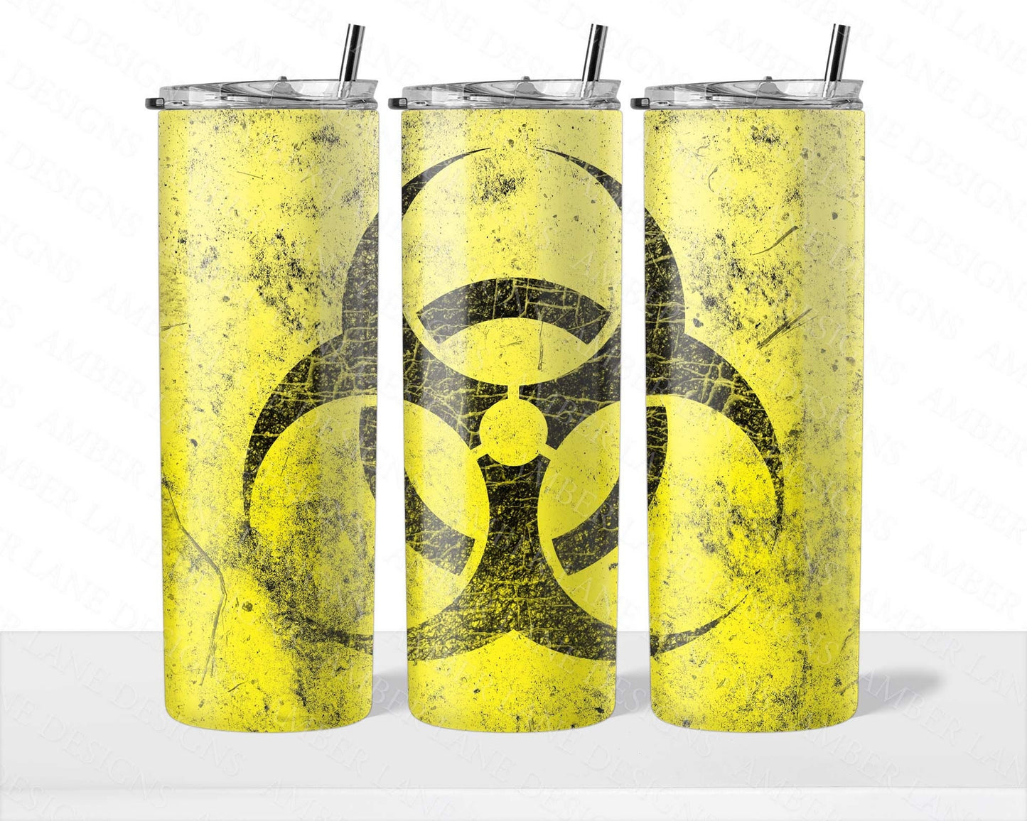 Contaminated Cups Collection: Biohazard Skinny Tumbler Bundle - 4 JPEG Wraps Toxic Tumbler Set