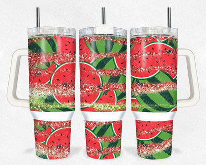 Watermelon glitter 40oz TUMBLER Two Piece tumbler sublimation wrap png digital files