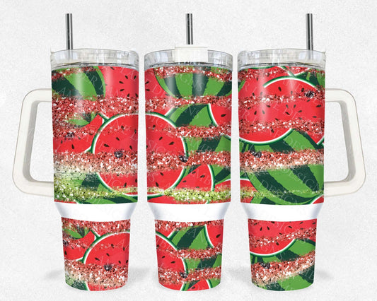 Watermelon glitter 40oz TUMBLER Two Piece tumbler sublimation wrap png digital files