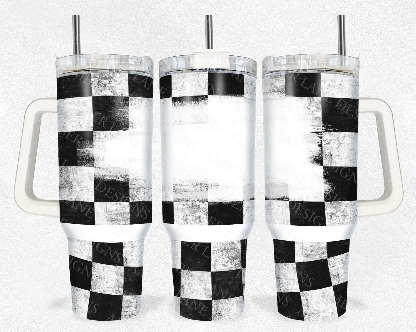 Racing checkered flag with bleach 40oz TUMBLER Two Piece tumbler sublimation wrap png digital files