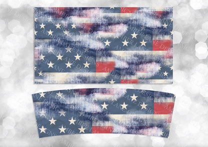 USA tie dye glitter 40oz TUMBLER Two Piece tumbler sublimation wrap png digital files