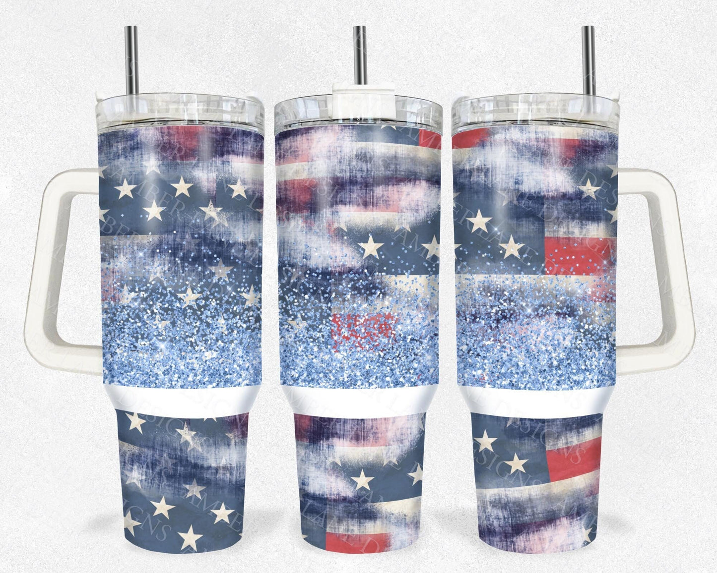 USA tie dye glitter 40oz TUMBLER Two Piece tumbler sublimation wrap png digital files