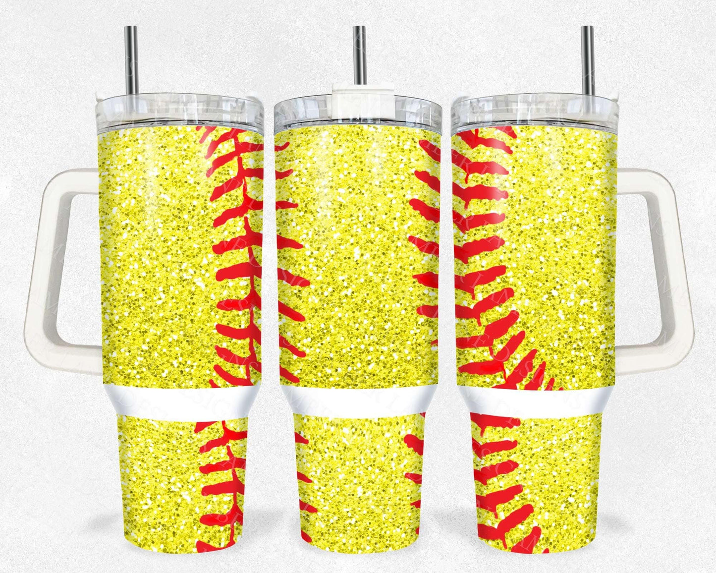 Softball Laces Glitter 40oz TUMBLER Two Piece tumbler sublimation wrap png digital files