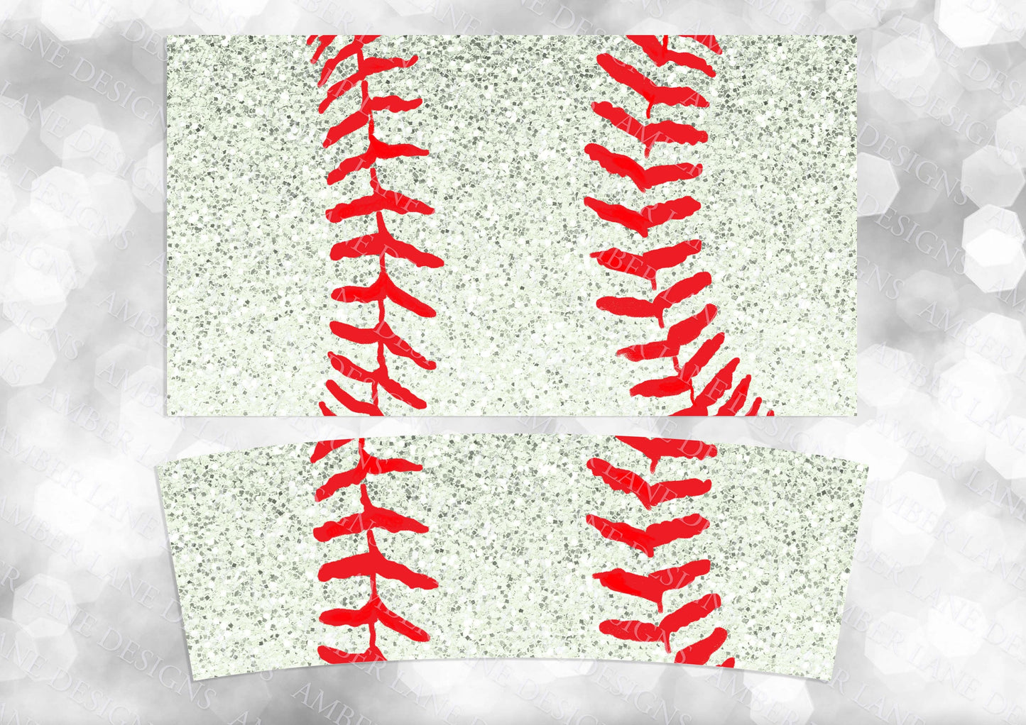 Baseball Laces Glitter 40oz TUMBLER Two Piece tumbler sublimation wrap png digital files