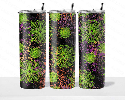 Spider webs paint splatter 20oz SKINNY TUMBLER straight wrap 1 jpeg file