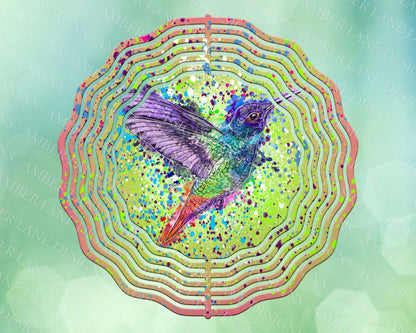 Humming bird wind spinner to fit 10" x 10" jpeg file