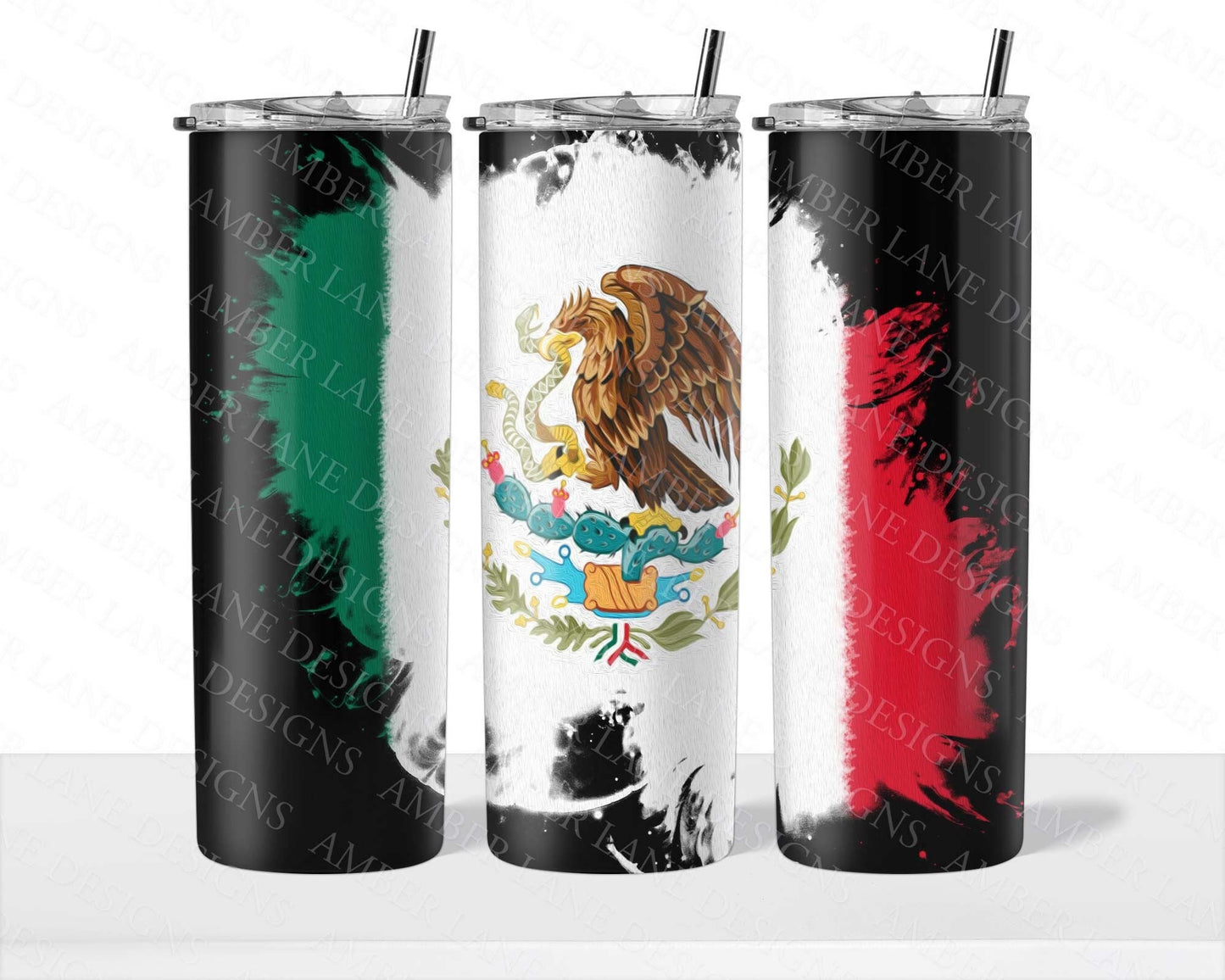 Mexican flag 20oz SKINNY TUMBLER straight wrap 1 jpeg file