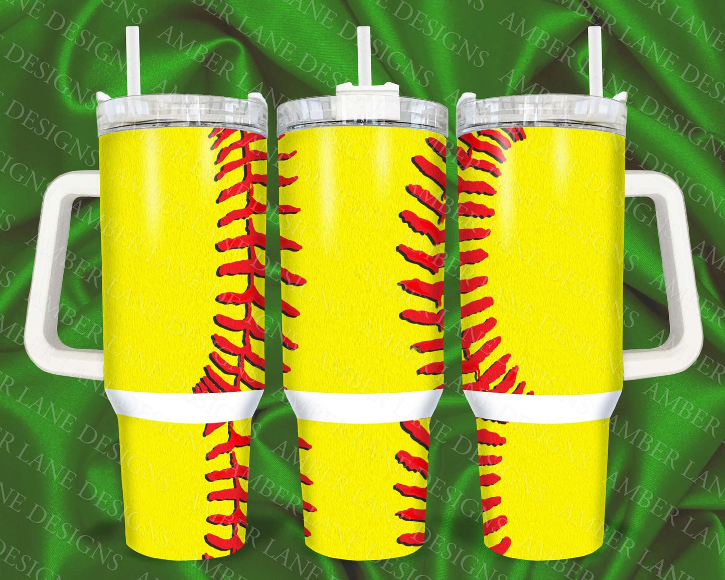 Softball Laces 40oz TUMBLER Two Piece tumbler sublimation wrap png digital files