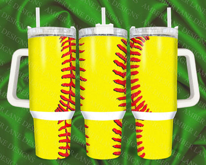 Softball Laces 40oz TUMBLER Two Piece tumbler sublimation wrap png digital files
