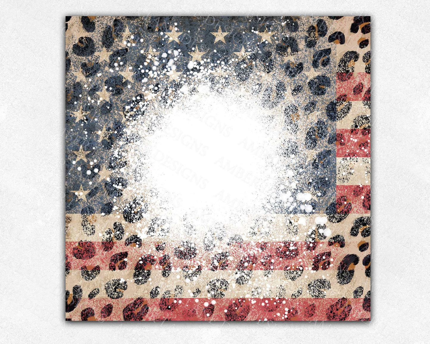USA  American flag leopard Bleach Wind spinner to fit 10" x 10" jpeg file