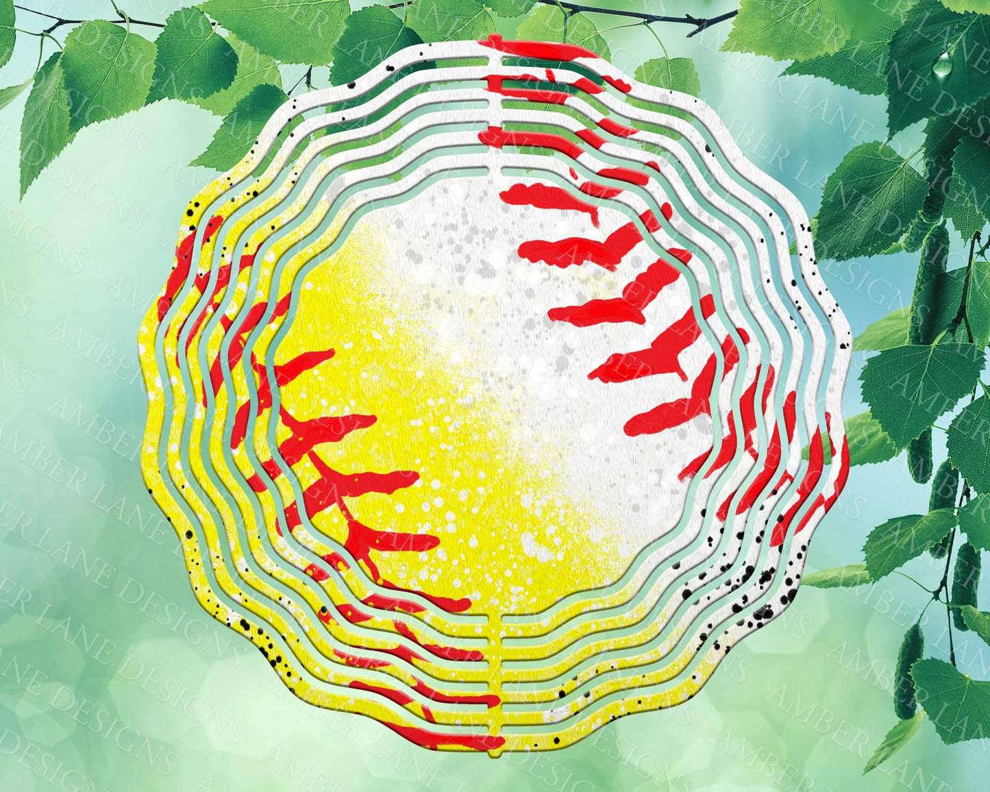 Softball Baseball laces Wind spinner to fit 10" x 10" jpeg file