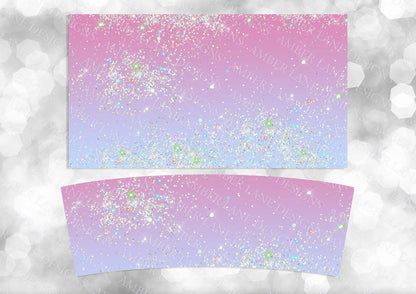 Purple Blue Glitter Ombre 40oz TUMBLER Two Piece tumbler sublimation wrap png digital files