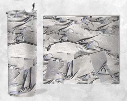 Silver sticky tape tumbler  20oz SKINNY TUMBLER straight wrap 1 jpeg file