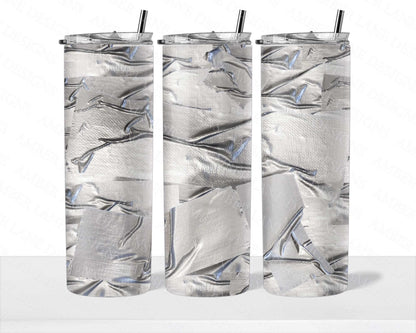 Silver sticky tape tumbler  20oz SKINNY TUMBLER straight wrap 1 jpeg file