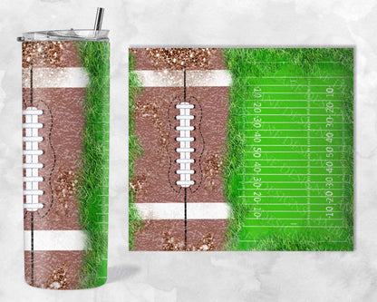 Football and football field 20oz SKINNY TUMBLER straight wrap 1 png file