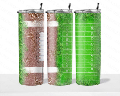 Football and football field 20oz SKINNY TUMBLER straight wrap 1 png file