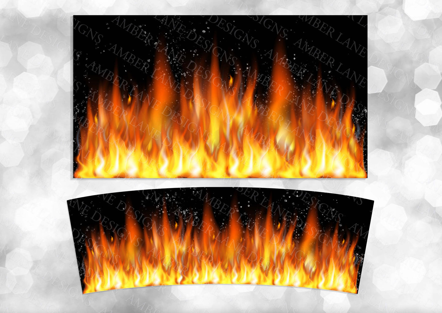 Flames 40oz TUMBLER Two Piece tumbler sublimation wrap png digital files