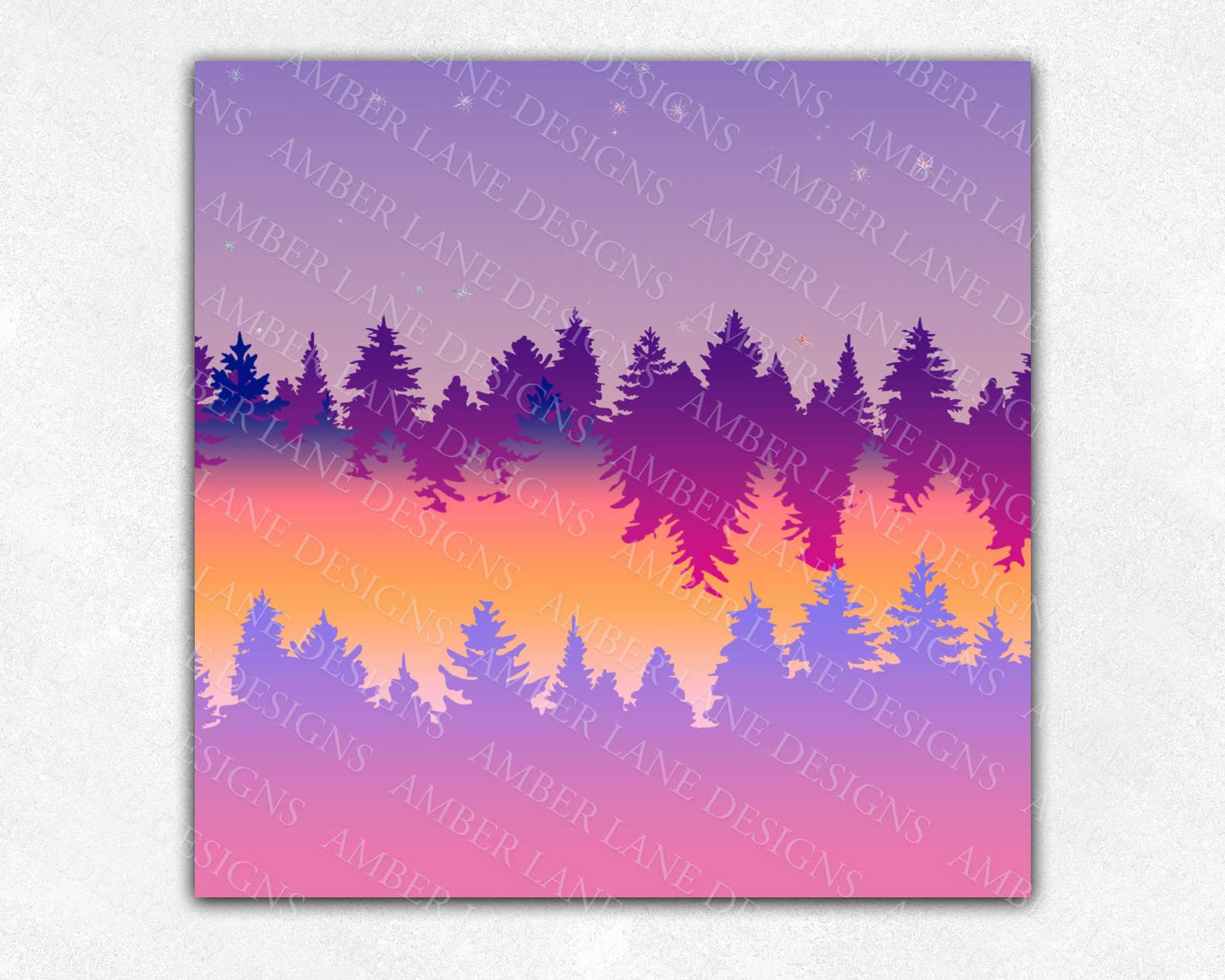 Forset Trees Silhouette night sky wind spinner to fit 10" x 10" png file