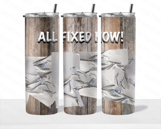 All fixed now Silver sticky tape tumbler  20oz SKINNY TUMBLER straight wrap 2 jpeg files