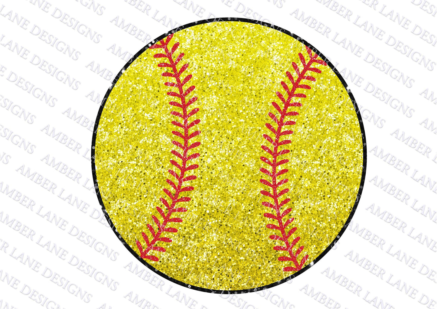 Glitter Bling Softball Sublimation PNG file Design