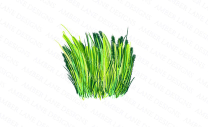 Green grass patches and tufts hand drawn bundle, 3 png files